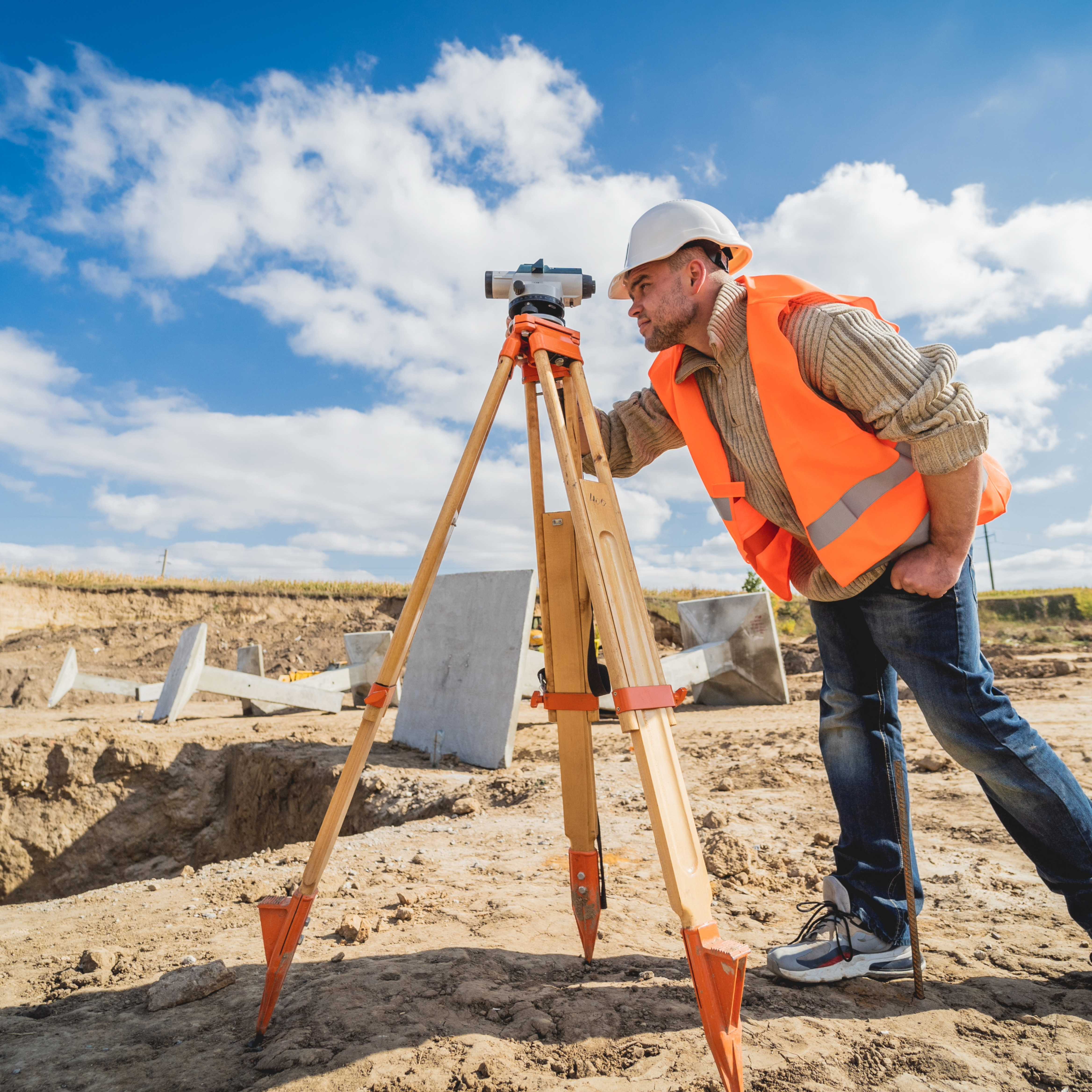 Man surveying land