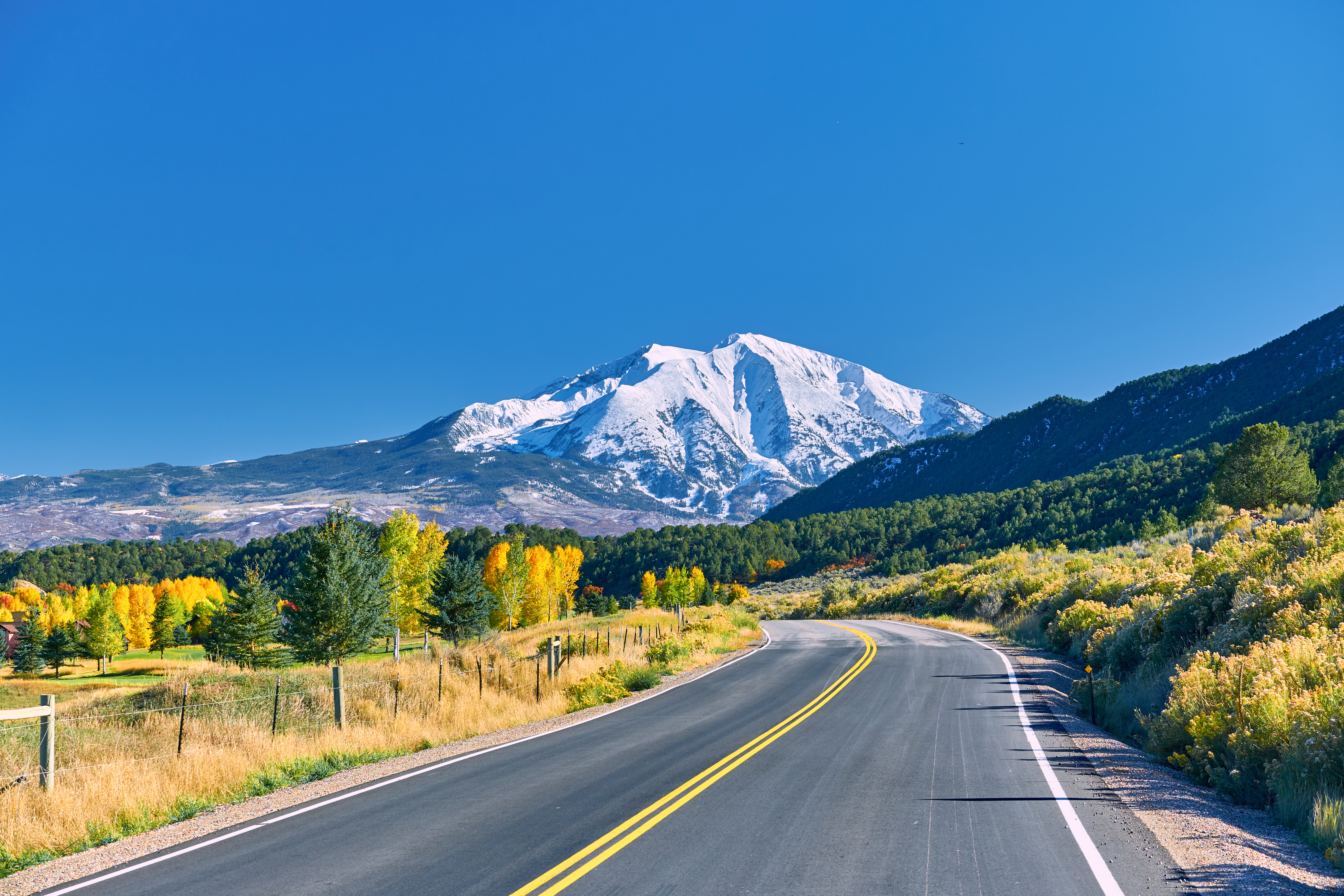 Road leading to Colorado mountains