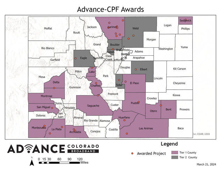Map of Advance CPF Awards